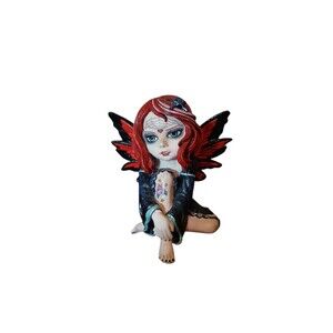 Veronese Design 4.25 Inch Poly Stone Cosplay Kids Tattooed Fairy Figurine Statue